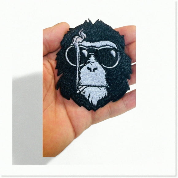 Stylish Stitch Monkey Iron-On Patch: DIY Embroidered Applique for Clothes