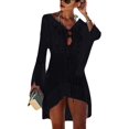 thumbnail image 1 of Xishao Vestido de Chaleco Ganchillo de Playa de Verano Cubre Bikini para Mujer Negro Negro Xishao ropa, 1 of 2