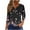 Black, variant on 3/4 Sleeve Shirts for Women's Fashion Printed Short 3/4 Sleeve Blouse Round Neck Casual