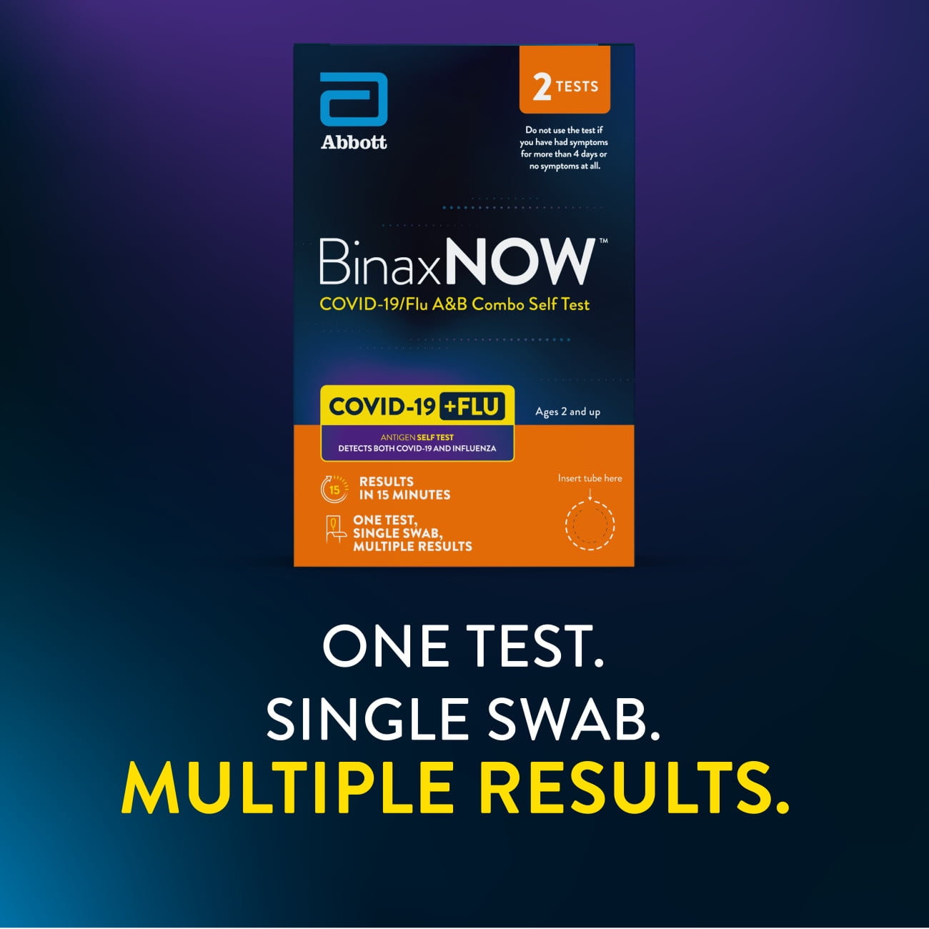 BinaxNOW™ COVID-19 & Flu A/B Combo Rapid Self Test, 2 Count – Results in 15 Minutes