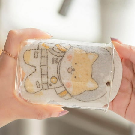 

Cute Cartoon Sponge Cleaning Cloth Dishwashing Brush Kitchen Cleaning Tools