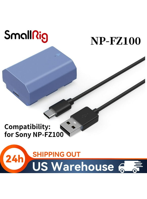 SmallRig NP-FZ100 2400mAh Camera Battery for Sony A7R V, A7 IV, A7S III, USB-C 2.5H Fast Charging Rechargeable Battery for Sony A7R IV, A7R III, A7 III, A7C, A6600, A6700, FX3, FX30, ZV-E1, A9II- 4265