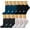 Black/white/grey/teal, variant on Debra Weitzner Womens Low-Cut Ankle Socks No-Show Colorful Pattern Fun Socks – 12 Pair