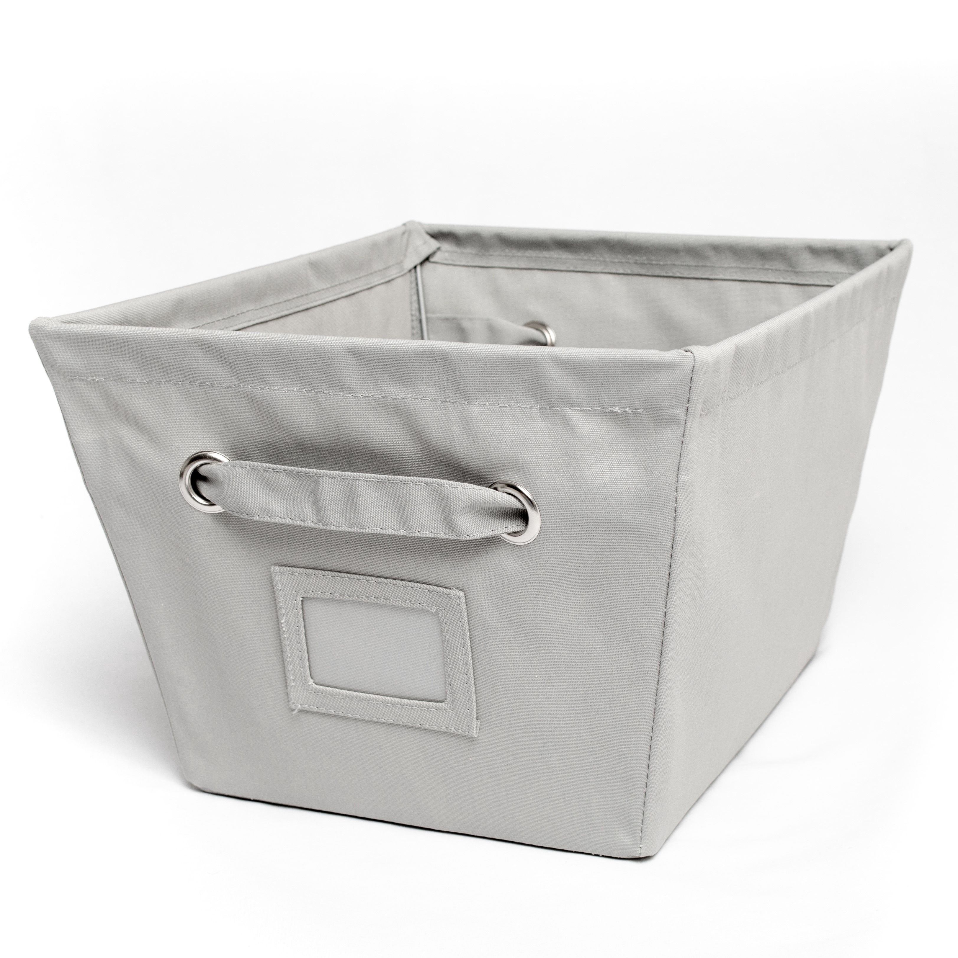 Set of 2 Storage Bins, Canvas, Rectangular, Medium, Gray