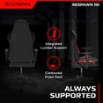 thumbnail image 7 of RESPAWN 110 Ergonomic Gaming Chair - Reclining Office Video Game Swivel Chair with Lumbar Support, Headrest, Heavy Duty, High Back, Racing Style Gaming Recliner Seat for Computer Gamer - Red, 7 of 7