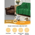 thumbnail image 5 of Retro Green Couch Cover Sofa Covers 3 Cushion Sectional Couch, Vintage Rustic Plants Trees Lines Pattern Washable Sofa Covers Slipcover Sectional Sofa Cover, Furniture Protector 71"x150", 5 of 9