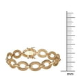 thumbnail image 2 of 18K Yellow Gold Plated Bronze Textured Oval Link Statement Bracelet Mother's Day Gift, 7.5", 2 of 6