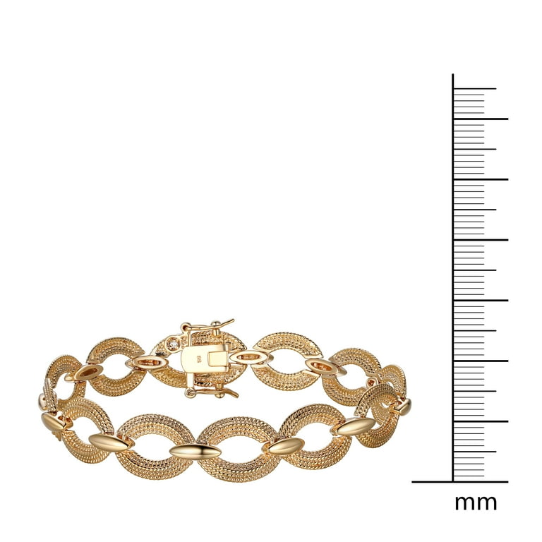【Monday Edition】EVERYDAY GOLD BRACELET 5 18K Yellow Gold Plated Bronze Textured Oval Link Statement
