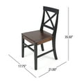 thumbnail image 4 of GDF Studio Earnest Farmhouse Acacia Wood Dining Chairs, Set of 2, Black and Walnut, 4 of 8