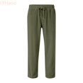thumbnail image 2 of LYHaoo Kids Casual Corduroy Pants Elastic Waist Drawstring Baggy Sweatpants Loose Fit Wide Leg Palzzo Trousers With Pockets Pants for Boys(Green), 2 of 7
