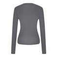 thumbnail image 4 of BiZtdJrK Yoga Tops for Women Crew Neck Long Sleeve Slim Fit T Shirts Soft Lightweight Workout Shirt Fashion Casual Crop Tees Birthday Gift Dark Gray XL, 4 of 6