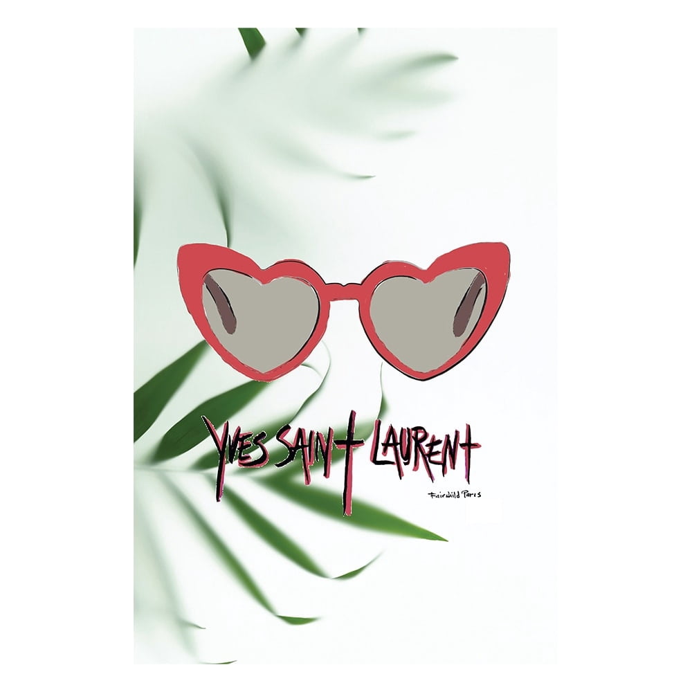 HEART-SHAPED GLAM FASHION SUNGLASSES - 14"x14" Canvas Artwork 16 x 20