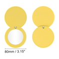 thumbnail image 2 of Ofertas Únicas 1 Pc Espejo de Maquillaje Circular Rotatorio para Viajes Vacaciones Salón de Belleza PU Acero Inoxidable Amarillo, 2 of 3