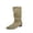 Army Green, variant on Women's Faux Suede Mid Calf Boots, Slouchy Ruched Flat Boots with Pointed Toe, Comfortable Pull-On Low Heel Casual Shoes