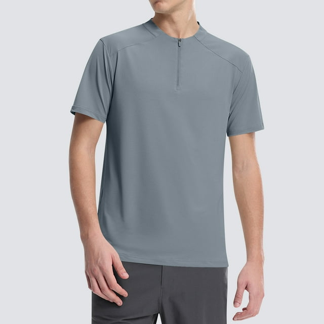 Binmer Summer Men's Casual Fashion Solid Color Round Neck Blouses /T-shirt