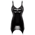 thumbnail image 3 of Vestido de fiesta de lencería Sexy para mujer, vestido de látex de charol, aspecto húmedo, ropa de discoteca Rave brillante, minivestido ajustado con liga, 3 of 5