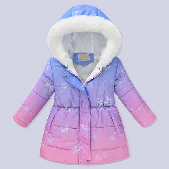 Ketyyh-chn99 Toddler Jackets for Girls Warm Jacket for Girls Long Thick Hooded Coat for Outdoor Adventures with Soft Fabric Girls Winter Coat Size for 9-10 Years,Light Purple