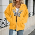 thumbnail image 2 of DHFJKG Womens Casual Zip Up Hoodies Oversized Fashion Butterfly Printed Comfort Long Sleeve Sweatshirts Women Trendy Graphic Sweatshirt, 2 of 4