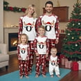 thumbnail image 2 of Family Christmas Pajamas Matching Sets Graphic Alphabet Letter Printed Long Sleeve Shirts Xmas Sleepwear Outfits Pullover Crew Neck Tops and Plaid Pants Beige Women L, 2 of 5