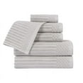thumbnail image 2 of Superior Soho Ribbed Cotton 6-Piece Assorted Towel Set, Silver, 2 of 9