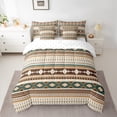 thumbnail image 2 of Homewish Ancient Bohemain Aztec 7-Piece Twin Bedding Sets,Rustic Western Tribal Bedding Comforter Set,Brown Beige Sheet Sets For Kids,Luxury Bedroom Decor Reversible, 2 of 8