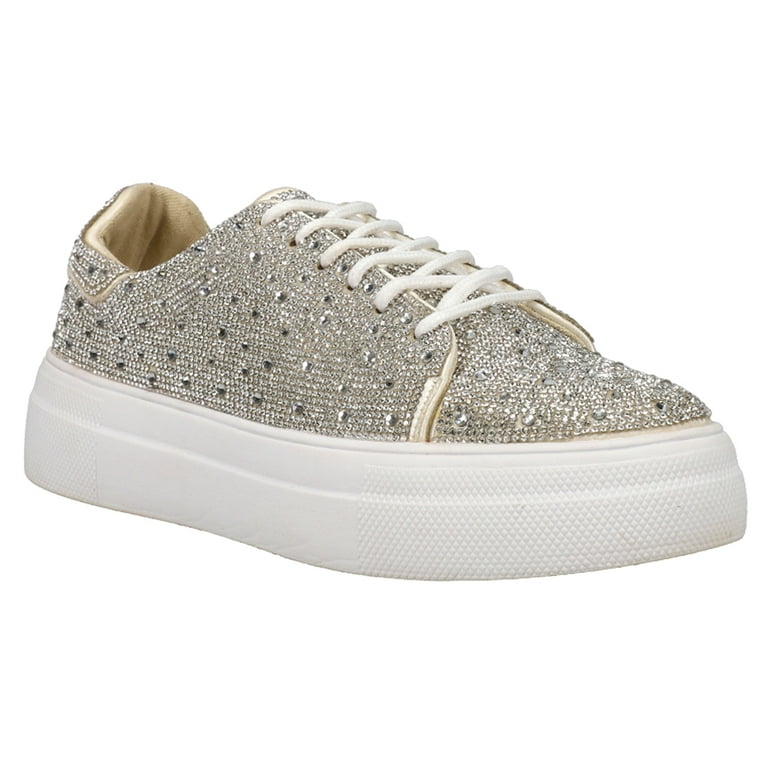 Corkys Womens Bedazzle Rhinestone Lace Up Sneakers Casual Shoes Casual 