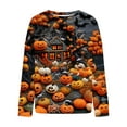 XMMSWDLA 2024 Halloween Shirts for Women 3D Print Tshirt Cute Pumpkin
