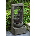 thumbnail image 2 of LuxenHome Weathered Brown Modern Cascading Cement Fountain with LED Lights, 2 of 5