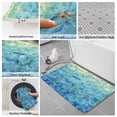thumbnail image 6 of Turquoise Blue Teal Bath Mat 3 Piece Bathroom Rug Set, Chic Stained Glass Texture Aesthetic Non Slip Bath Rug Contour Mat and Toilet Lid Cover, Absorbent Shower Mats Soft Bath Rugs and Mats Sets, 6 of 8