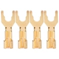 thumbnail image 2 of Y Plug Spade Connector, Spade Fork Plug Stable Transmission Solderable Professional Gold Plated  for DIY Speaker Wire, 2 of 8