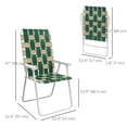 thumbnail image 3 of Outsunny Ensemble de 2 Chaises de Patio Pliantes, Ensemble de Chaises Classiques Portatives, Vert, 3 of 10