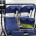 thumbnail image 4 of Outsunny Alloy 2-Seater Porch Swings Canopy Replacement, Dark Blue, 4 of 9