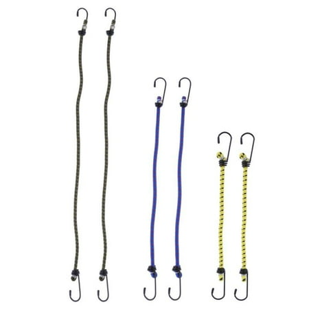 

6 Pieces Elastic Bungee Cord Rope Luggage Packing Strap with Hook Ends Outdoors