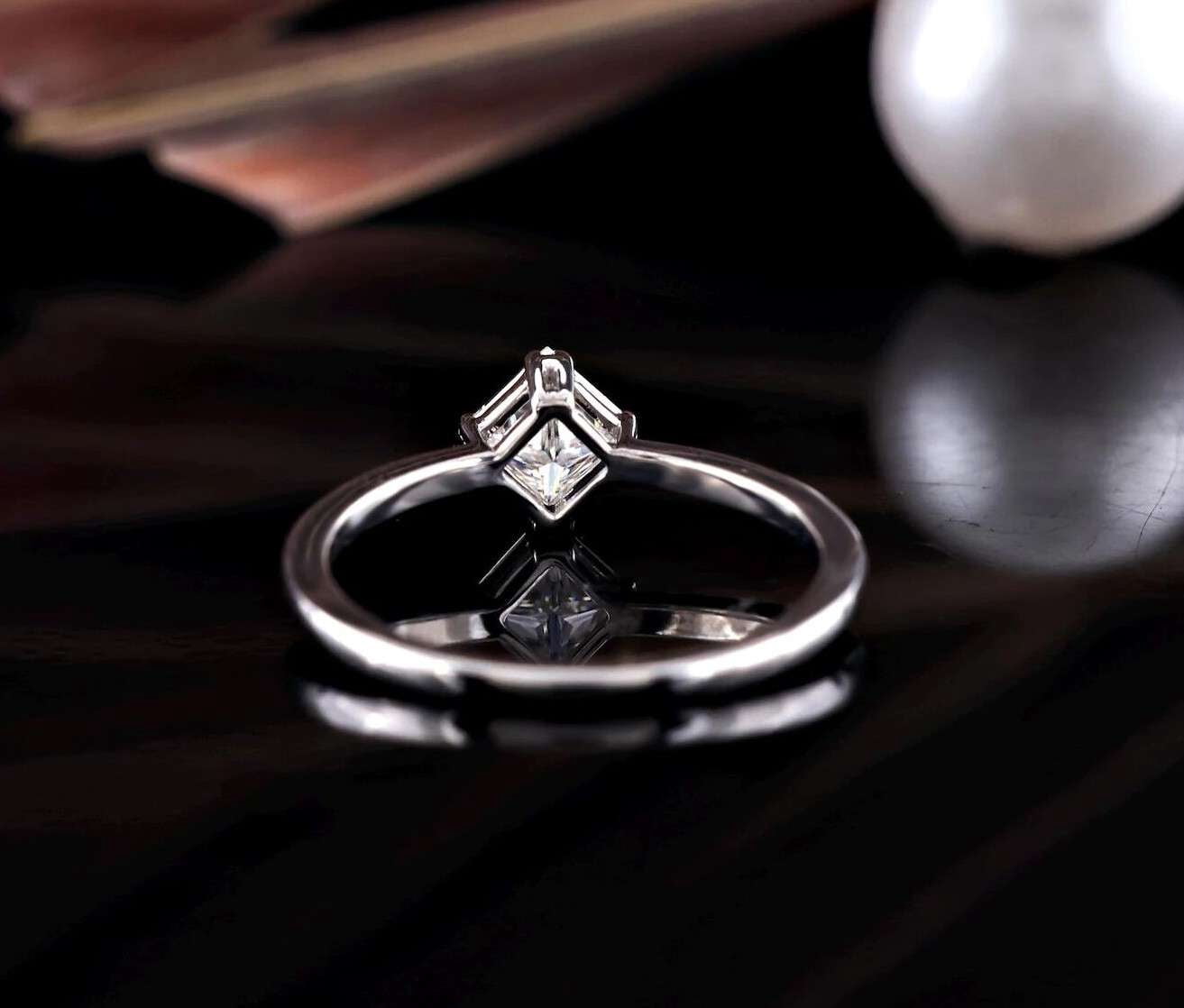 Jewelerix Princess Cut Moissanite Engagement Ring for Women – 925 Sterling Silver Solitaire Ring – Minimalist Promise Ring Gift