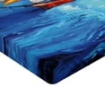 thumbnail image 2 of Ambesonne Nautical Fitted Sheet, Sail Boat Art Picture, Queen Size, Navy Blue and Blue, 2 of 3