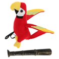 thumbnail image 1 of 1 Set Stuffed Parrot Shoulder Toy Plush Parrot for Kids Pirate Costume Accessory Halloween Decor with Toy Telescope, 1 of 5
