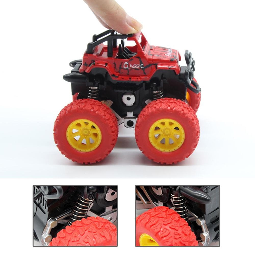 Mini 4WD Inertia Rotatable Car Toys Kids Friction Power Off-road