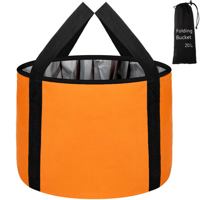 JSVSLTD Lavabo para pies, cubo plegable de 20 litros, cubo portátil para remojar pies, cubo para remojar pies para viajes al aire libre, camping, pesca (naranja)