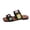 Black, variant on Square Toe Slide Sandals, Summer Beach Flat Shoes, Casual Outdoor Footwear, Women's Floral Crochet Sandals Open Toe Double Strap Flat Sandals Slip On Outdoor Casual Slides, Black 5.5
