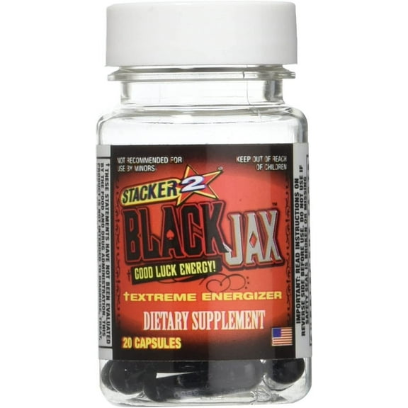 Stacker 2 Black Jax Energy Capsules, 20 capsules (Pack of 6)
