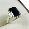 thumbnail image 3 of 3Ct Emerald Cut Lab Created Black Diamond Engagement Ring 14K White Gold Plated Sterling Silver, 3 of 3