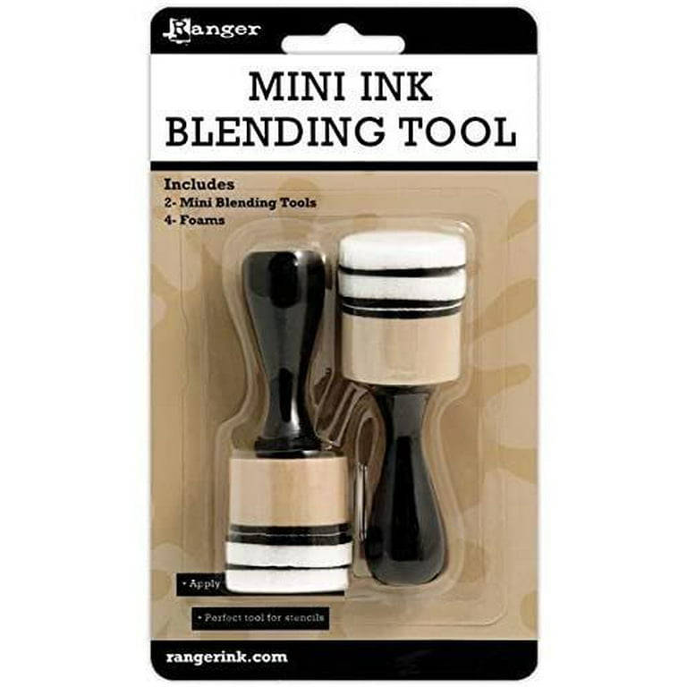 Ranger Tim Holtz Distress Oxide Ink Pads Set of 12 and Mini Ink Blending Tools Round with Replacement Foams