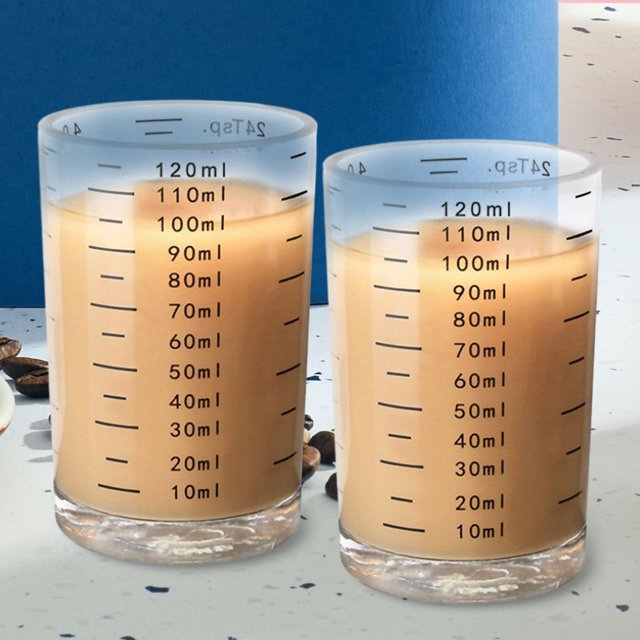 Jarra medidora de vidrio con escala, taza para beber agua transparente, vaso de vidrio transparente para hornear bebidas frías y calientes, 2 piezas Negro Soledad Tazas medidoras