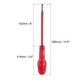 thumbnail image 2 of Unique Bargains 2 Pcs Tournevis Magnétique Isolé 1000v 6mm x 150mm, Rouge, 2 of 5