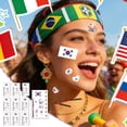 thumbnail image 2 of Deeceymbur 10 Pack Waterproof Removable Flag Temporary Tattoos Face Stickers for International Teams Fan Gear Party Supplies Multicolor Sports Celebration Decals, 2 of 6