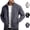 Dark Gray, variant on Men's Fleece Lined Full Zip Cardigan Sweater Track Jacket Stand Collar Textured Old Money Style Thermal Outerwear with Zip Pockets Daily Wear, Black, XL