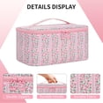 thumbnail image 2 of Bolsa de maquillaje OCHEAL, organizador de viajes y cosméticos, diseño floral rosa, 2 of 9