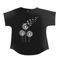 thumbnail image 4 of SWPZC Women's Dandelion Printed V Neck Cotton Linen Casual Bat T Shirt Top Summer Tops Ladies Tee Shirt Flowy Tunic Blouses, 4 of 4