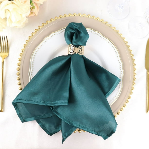 Efavormart 20"x20" Peacock Teal Wholesale SATIN Linen Napkins For ...