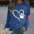 thumbnail image 2 of Lightweight Sweatshirts for Women Cute Graphic Print Long Sleeve Crew Neck Casual Loose Pullover Tops Workout Gym Shirt(Blue,XL), 2 of 4